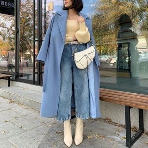 Quality long warm coat, size S-M, height 49 inches, made in Turkey, never worn